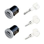 KeyPower 2 Pack Lock Cores for Yakima Car Rack System Components, Compatible with Yakima Roof Rack Locks, SKS Aka Same Key System, 2 Opening Keys and 1 Control Key (2 Lock Cylinders)