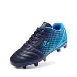 DREAM PAIRS Boys Girls SUPERFLIGHT-1K Outdoor Football Shoes Soccer Cleats Navy/Blue Size 1 Little Kid