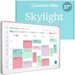 Skylight Calendar Max: 27-Inch Smart Digital Calendar & Chore Chart, Family Organizer with Interactive Touchscreen Display with NA Adapter, Aluminum Metal Shadowbox