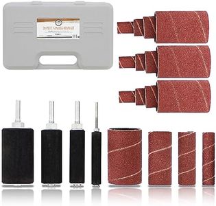 DCT 1/4 Inch Drive Drill Press Sanding Drum Kit - Rubber Sanding Drums (0.5-1.5 Inch) and Spindle Sander Sleeves, 20pc