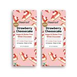 Daarzel Vegan white Chocolate bar in Flavor Strawberry Cheesecake | Gluten Free | 31% Cacao Content | Pack Of 2| 50 gms