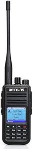 Retevis RT3S DMR Funkgeräte, GPS Dualband Amateurfunk, 3000 Kanäle DTMF Aufnahmefunktion, Digitales/Analoges Handfunkgerät, Kompatibel mit MOTOTRBO TierⅠ& Ⅱ (1 STK., Schwarz)