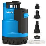 MEROL Submersible Water Pump 3/4HP 3100GPH Utility Pump, Auto/Manual Control by Integrated Float Switch, with 16.4 Ft Cord for Pool Basement Garden Pond Draining