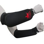 Meister MMA Elastic Forearm Guards w/Integrated GEL Padding (Pair) - Black - Small/Medium