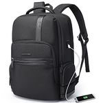 BANGE Laptop Backpack for Men，Business Travelling Backpacks with USB Charger Port,Weekender Carry-On Luggage Backpack, Black Plus