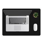 ZBRANDS // Leather Smooth Desk Mat Pad Blotter Protector, Extended Non-Slip Rectangular, Laptop Keyboard Mouse Pad (Midnight Black, 24" x 17")