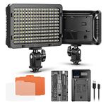 Neewer Dimmable 176 LED Video Light 5600K on Camera Light Panel with 2600mAh Battery and USB Charger for Canon, Nikon, Pentax, Panasonic, Sony, and Other Digital SLR Cameras for Photography