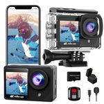 4K30FPS Dual Screen Action Camera with 32GB SD Card, Touchscreen Pre-recording 20MP Underwater Camera, 131FT Waterproof Cameras,2.4G Remote Control Sports Camera, 2 Batteries Helmet Accessories Kit