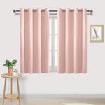 DWCN Blackout Curtains for Bedroom - Room Darkening Grommet Thermal Insulated Light Blocking for Bathroom Living Room Window, 52 x 45 Inch Length, Set of 2 Thick Panels,Pink Blush