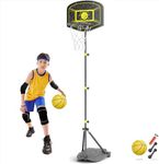 GILIKOKO Basketball Hoop and Stand Kids Basketball Hoop at Age 3-8 Height Adjustable Outdoor Basketball Hoop 3.6-6.2ft Birthday for Children