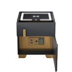 Bedside Table with Drawer 5Watts 2 Bluetooth Speaker, and Safe with Smart Lock, with Adjustable Brightness 3 Colors LED Light with Charging Station Night Stand (1 Drawer, with Smart Locker, Dark Grey)