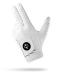 Pins & Aces - Ghost White Golf Glove Design - Premium AAA Cabretta Leather Tour Glove - (Medium/Large, Left)