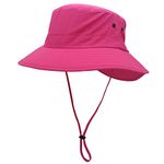 Magracy Unisex Ladies UPF 50+ Sun Hat Summer Wide Brim Bucket Hat for Womens Safari Hats for Fishing Gardening Rose Red