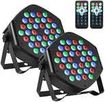 Litake 36 LED Stage Lights,Sound Activated DJ Par Stage Uplights Packages,RGB DJ Party Lights Remote & DMX Controlled, DJ Uplighting for Events Festival Party Church Concert,2 Packs