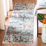 SAFAVIEH Modern Chic Rug for Living Room, Dining Room, Bedroom - Madison Collection, Short Pile, in Grey and Blue, 61 X 244 cm