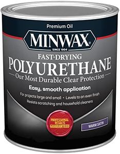 Minwax Fast Drying Polyurethane Protective Wood Finish, Warm Satin, 1 Quart