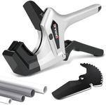 AIRAJ PVC Pipe Cutter,Ratcheting PVC Cutter to Cut 2 inch PVC Pipe,PVC Cutter Tool with 1 More Replacement V Shaped SK5 Blade,Pipe Cutter for Plastic(PVC PP PEX PE) Pipe