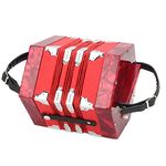 Concertina Accordion Portable Adults Concertina Musical Instrument(Red)