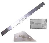 TUOREN 3 Pieces Guitar Luthier Tools Set Unilateral Notched Guitar Neck Straight Edge String Action Gauge Ruler String Height Gauge Fret Rocker Set Up Tool for Guitar Fretboard and Frets