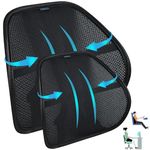 Easy Posture Lumbar Support for Car (2 PK) - Double Layer Breathable Mesh (3-Way Lock Straps) - Office Chair Lumbar Support Pillow - Mesh Back Support for Office Chair Car, Lower Back Support