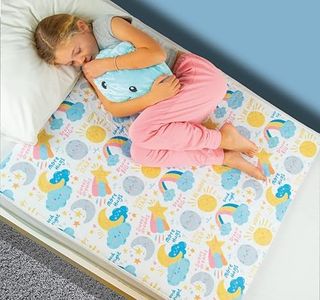 Bedwetz® Alèses de lit d'apprentissage de la propreté, 100 % imperméable, taille 86 cm x 91 cm (plus pliés) pour lit simple et tout-petit, tapis antidérapant, marque britannique, motif étoiles.