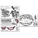 3 Sheets The Joker Temporary Tattoos from Suicide Squad,Tattoo Sticker Perfect for Halloween,Cosplay, Costumes and Party Accessories