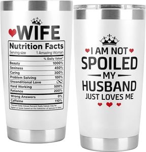 Gifts for Wife from Husband, Wife Gifts, I Am Not Spoiled My Husband Just Loves Me Tumbler Cup 20 Oz, Anniversary Wedding, Wife Birthday Gift Ideas, Mothers Day