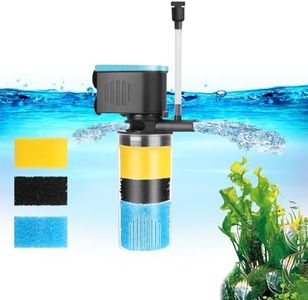 Devopet Aquarium Filter 3-Stage in-Tank Filter Internal Fish Tank Filter Power Filter Fish Filter for 10-40 Gallon Fish Tanks Also as a Turtle Tank Filter, with Dual Water Outlet & Aeration