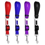 KUUQA 4 Pack Pet Dog Cat Seat Belt, Adjustable Safety Leads Vehicle Car Harness Seat Tether, Nylon Fabric-Red,Blue, Black, Purple