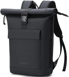 Lekeinchi Sac à Dos Roll-top pour Hommes et Femmes, Grand Sac a Dos pour Ordinateur Portable 17", Élégant et Polyvalent pour Université, Voyage, Cyclisme, École et Travail - Noir