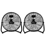 Simple Deluxe 12 Inch 3-Speed High Velocity Heavy Duty Metal Industrial Floor Fans Oscillating Quiet for Home, Commercial, Residential, and Greenhouse Use, Outdoor/Indoor, Black, 2-Pack