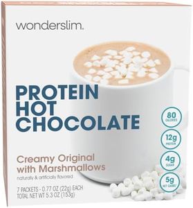 WonderSlim Protein Hot Chocolate, Creamy Original w/Marshmallows, 80 Calories, 12g Protein, 4g Sugar (7ct)