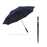 Kraptick Long Handle Umbrella, Golf Umbrella, Big Size Long Handle Black Umbrella for Heavy Rain, Large Umbrella with Foam Grip and UV Protection with Unisex Design (Blue)