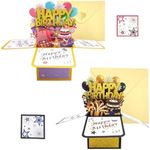 YQQZQ Pop Up Happy Birthday Card,2P