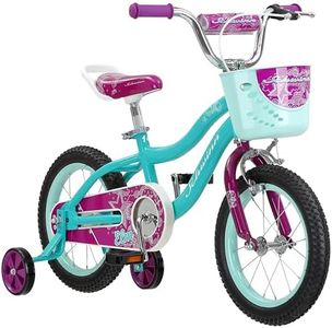 Schwinn Elm - Bicicleta para niños, ruedas de 14 pulgadas, asiento ajustable, incluye estabilizadores, azul