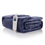 Minky Luxury Heated Throw Blanket - Extra Large Double, 180cm x 135cm, Luxury Fleece Blankets, 10 Heat Settings, Electric Throw, Machine Washable