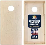 Cornhole365 Premium Cornhole Boards - Unfinished Regulation Size Solid Wood Cornhole Board Set for Outdoor Fun, Durable, Heavy-Duty, Perfect for Custom Painting & Personalization - No Poly Finish