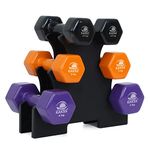 KAKSS Supreme Quality Vinyl Dumbbell With Stand (19Kg(2.5kg+3kg+4kg #Pair)