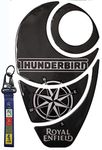GRAPHIX DESIGN Bullet Bike Thunderbird Tank Pad Protector Sticker 3D Emboss Compatible with 350 Standard &500 Electra Waterproof Black Carbon (a)