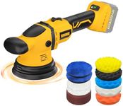 VERVEWAVE Cordless Buffer Polisher Kit for Dewalt 20V Battery (No Battery), 6-Inch Orbital Car Polisher Variable Speed 1800—5500 RPM, 17PCS Polishing Accessories, for Car Polishing/Waxing (Tool Only)