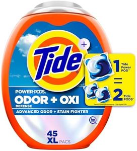 Tide Ultra OXI Power PODS with Odor Eliminators Laundry Detergent Pacs, HE Compatible, Works on Visible and Invisible Dirt, 45 Count Pacs