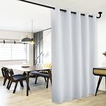 NICETOWN Patio Door Curtain Vertical Blinds, Reduce Sunlight Grommet Top Room Divider Curtain Panel Screen Partitions for Furniture Protecting (Cloud Grey, 70 inches Wide x 84 inches Long)