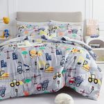 Mooreeke Kids Bedding Sets, 6 Pcs Excavator for Boys & Girls Twin Size Kids Boys & Girls Teens Comforter Set Bed in Bag with Shams, Sheet Set & Decorative Toy Pillow