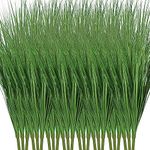 Tigeen 12 Pcs Artificial Plants Tall Onion Grass 33 Inch Greenery UV Resistant Outdoor Faux Tall Grass Plants for Home Indoor Outdoor Fake Shrubs Flowers Room Vase Planters Decor (Green)