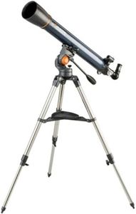 Celestron – AstroMaster 90AZ Telescope – Refractor Telescope – Fully-Coated Glass Optics – Adjustable-Height Tripod – Bonus Astronomy Software Package