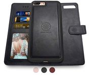 Shields Up for iPhone 8 Plus Case/iPhone 7 Plus Case,[Detachable] Magnetic Wallet Case,Durable and Slim,Lightweight with Card/Cash Slots,[Vegan Leather] Cover for Apple iPhone 8 Plus/7 Plus -Black