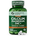 Carbamide Forte Veg Calcium And Vitamin D3 Tablets | Calcium Tablets for Women & Men | Magnesium Zinc Supplement With Vitamin D3 + K2 MK7 To Support Bones health, Joints & Immunity - 120 Tablets