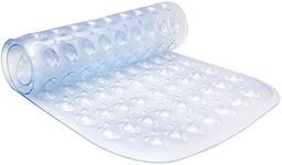 Non Slip Bath Mat, Uooker Anti Slip Shower Mat, Anti Mould Long Rubber Bathroom Mat 70x38cm with Drain Holes & Strong Suction Cups Grip, Machine-Washable Bath Mat for Bathroom, Ideal for Kids Elderly