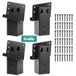 ICokin 4 Pcs Deer Stand Brackets,Outdoor 4"x 4" Compound Angle Brackets for Deer Stand Hunting Blinds Shooting Shack and Tree Houses