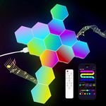 12 Pack Hexagon Light Panels - Smart RGB Hexagon LED Lights Wall Lights with APP & Remote Control Cool Music Sync Gaming Lights for Living Room, Bedroom, Gaming Room, Kids, Adults